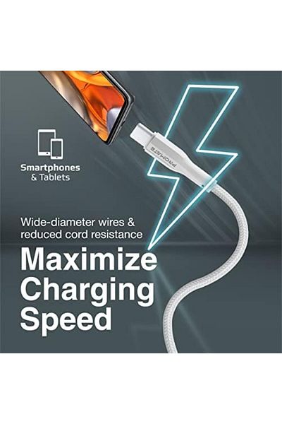 Promate كابل USB إلى USB-C، كابل شحن من النوع C من السيليكون المتين مع شحن سريع 2 أمبير، 480 ميجابت في الثانية D