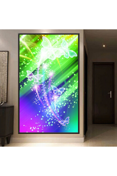 SND لوحة قماشية بتصميم مودرن مع برواز شامبين مجوف