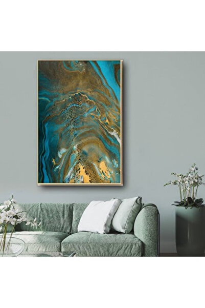 4gdran لوحة قماشية بتصميم مودرن مع برواز شامبين مجوف