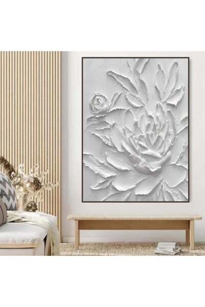 SND لوحة جداربة قماشية مطبوعة بتصميم اللوحة الجبسية مع برواز شامبين مجوف