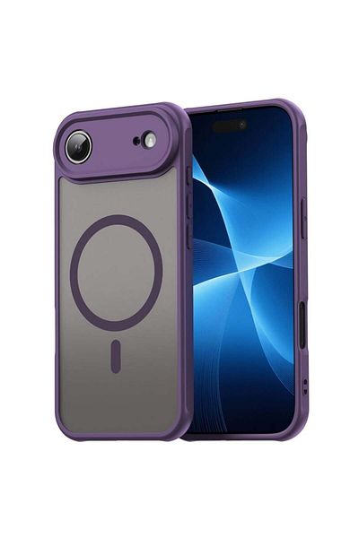 SKYDDAR INNOVATION Husă pentru iPhone 17 Air, HaloFrost MagSafe II, rezistentă la șocuri, set cu autocolant, violet
