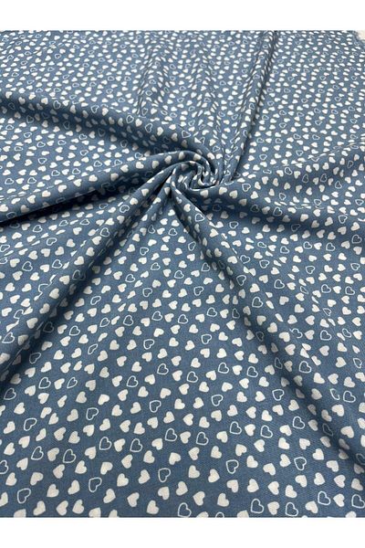 Kumaş sever Blue Crispy Patterned Viscose Fabric Double Width Meter Pure Cotton Dress Tunic Skirt Pants Clothing Sewing