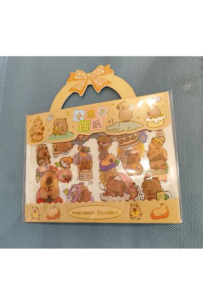 ada çanta kırtasiye Capybara Figure Bag Model Sticker (10Cmx12Cm) (2 Pieces)