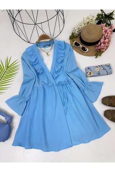 YEDİLALE Frilled Side Tie Loose Tunic [Excluding Inner Wear]