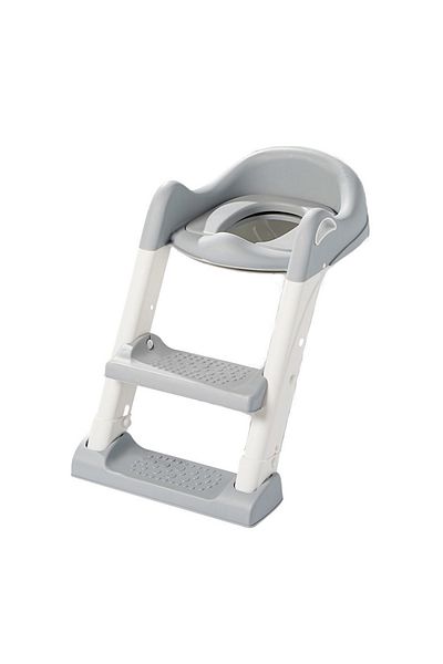 Little Mom Reductor toaleta pentru copii Little Mom Grey, pliabil, cu trepte antiderapante, manere ergonomice s
