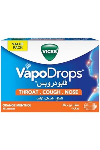 Vicks Vapo Drops Cough Nose Throat Orange Menthol 36 Lozenges