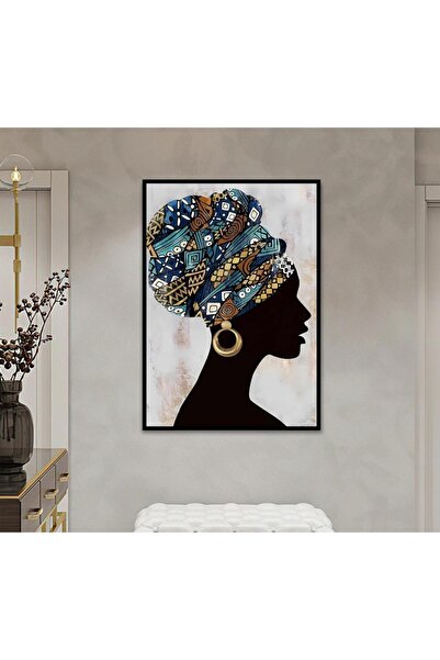 SND لوحة قماشية بتصميم فتاة مع برواز أسود مجوف