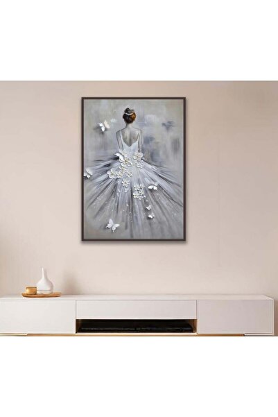 SND لوحة قماشية بتصميم بتصميم فتاة مع برواز شامبين مجوف