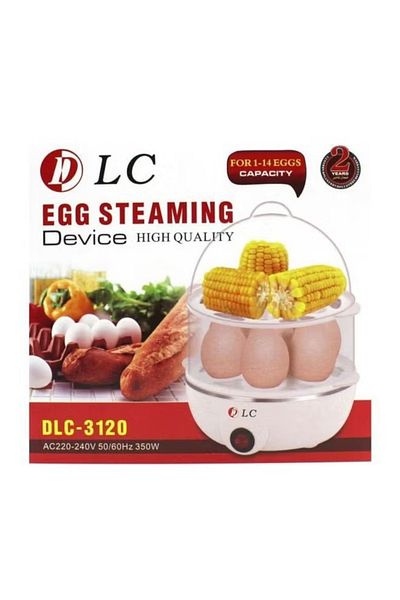 DLC Egg Steamer – 350W Electric Egg Boiler, White/Clear, Fast & Easy Breakfast Maker