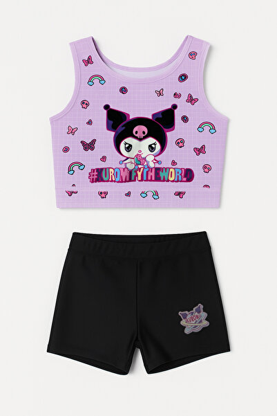Trend Bebe Butik Kız Çocuk Şortlu Kuromi Desenli Spor Mayo Takımı 3-12 Yaş | ...