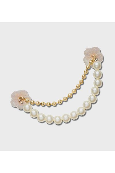 Crocs Gold and Silver Pearl Chain Slipper Ornament (10014677_1)