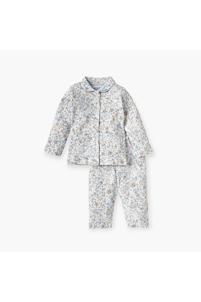 Juniors All-Over Floral Print Shirt and Pyjama Set