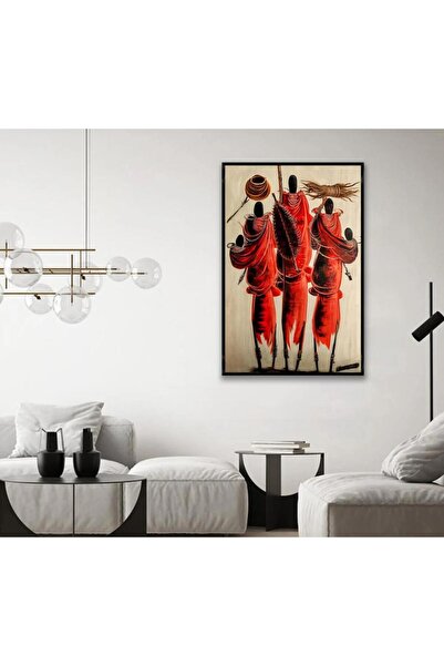 SND لوحة قماشية بتصميم أشخاص مع برواز أسود مجوف