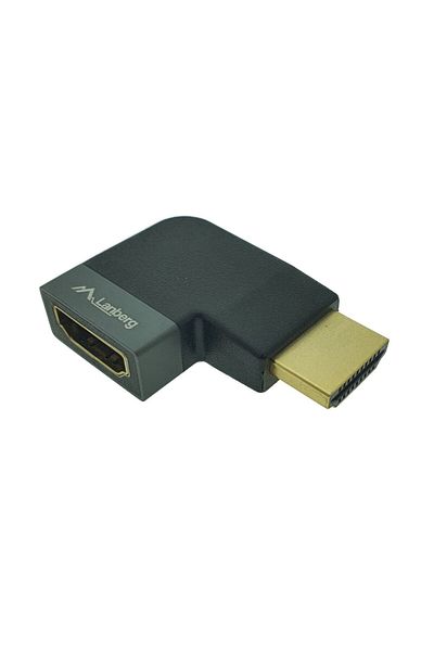 Lanberg HDMI male to HDMI female adapter, 8K, 90 degree angle, right angled, Lanberg 44102, DSC, eARC