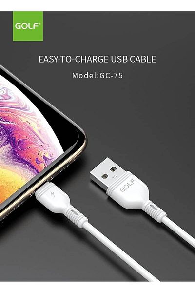 Golf GC-75I Lightning USB Cable, Fast Charging 2A Sync Charge Cable USB to Lightning Cable With 1.0m