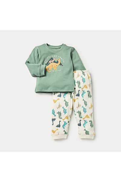 Juniors Dino Applique T-shirt and Pyjama Set