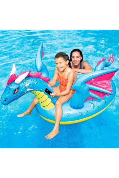 Blusmart Inflatable Pool Toy for Kids, Dragon Ride-On, 201 x 191 cm