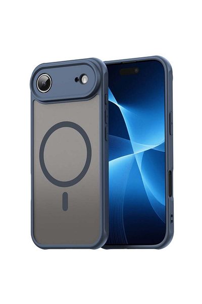 SKYDDAR INNOVATION Husă pentru iPhone 17 Air, HaloFrost MagSafe II, rezistentă la șocuri, set cu autocolant, albastru marin