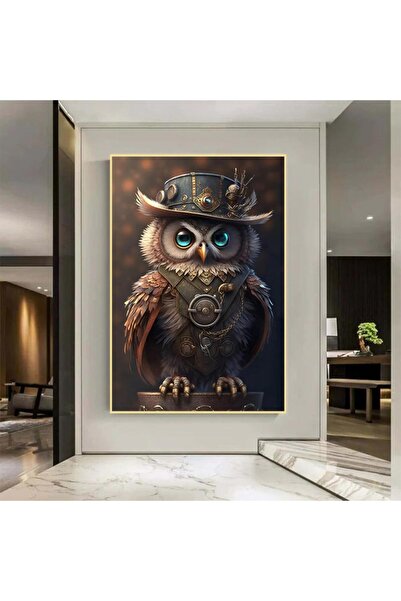 SND لوحة قماشية بتصميم حيوان مع برواز ذهبي مجوف