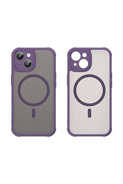 SKYDDAR INNOVATION Θήκη για iPhone 15 Plus, HaloFrost MagSafe II, Αντικραδασμική, σετ με αυτοκόλλητο, Μωβ