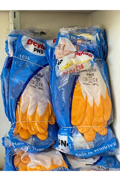 Beybi BEYBİ PN5 NİTRİL KAPLI ELDİVEN SARI 48 ÇİFT