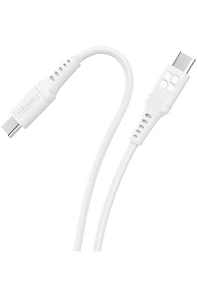 Promate كابل USB-C إلى USB-C، طاقة ممتازة 60 وات، كابل من النوع C مع مزامنة بيانات 480 ميجابت في الثانية ومضاد 120 سم