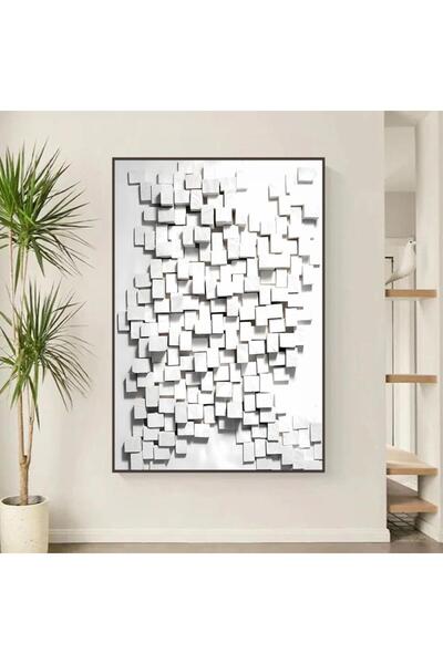 Marktna لوحة جداربة قماشية مطبوعة بتصميم اللوحة الجبسية مع برواز شامبين مجوف