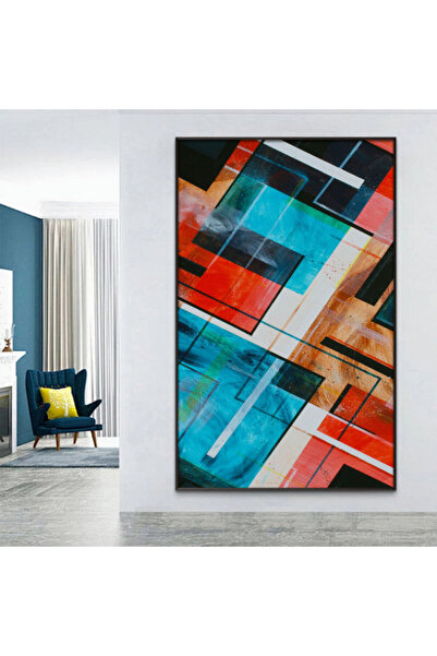 4gdran لوحة قماشية بتصميم مودرن مع برواز فضي مجوف