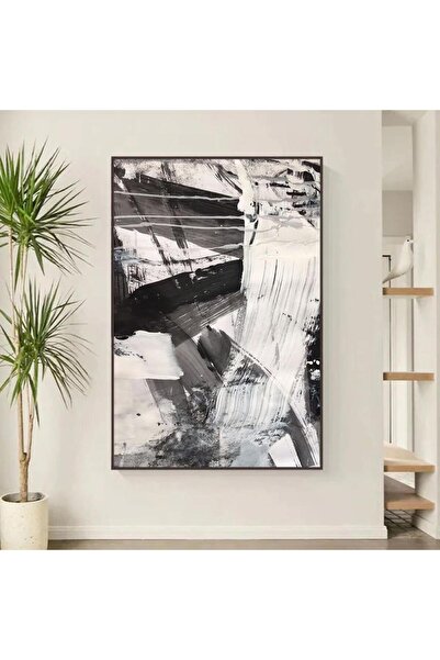 4gdran لوحة قماشية بتصميم الفن التجريدي مع برواز شامبين مجوف