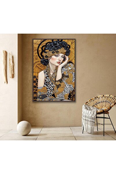 4gdran لوحة قماشية بتصميم بتصميم امرآة مع برواز شامبين مجوف