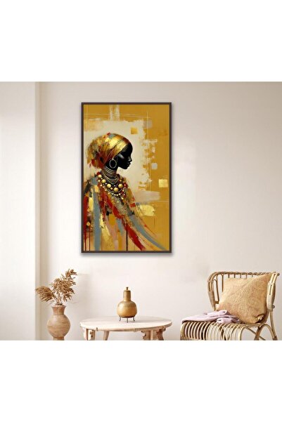 SND لوحة قماشية بتصميم بتصميم امرآة مع برواز شامبين مجوف