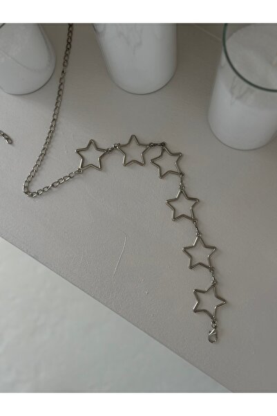 coaksco Kadın Silver Renk Yıldız Figürlü Vücut Zinciri , Vücut Aksesuarı , Bel Zinciri , Plaj Takısı , Kemer