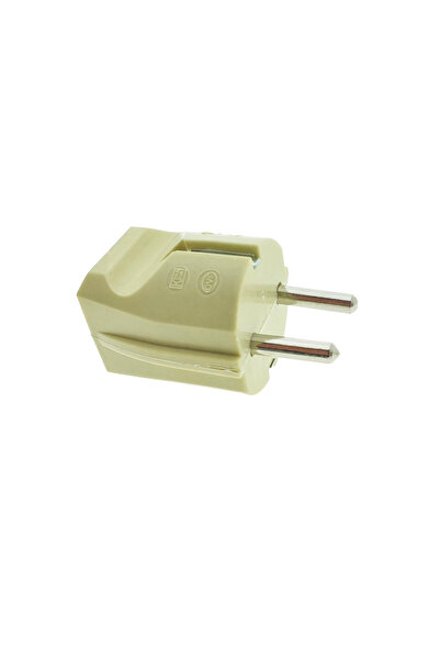 OEM Detachable schuko plug, with grounding, 220V, 16A, with right outlet, made of ebonite, beige