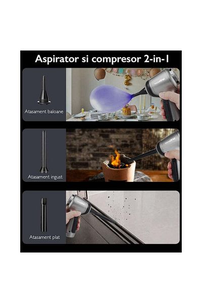 Techone Aspirator auto portabil Dust Master Pro 3 în 1 - Produs nou
