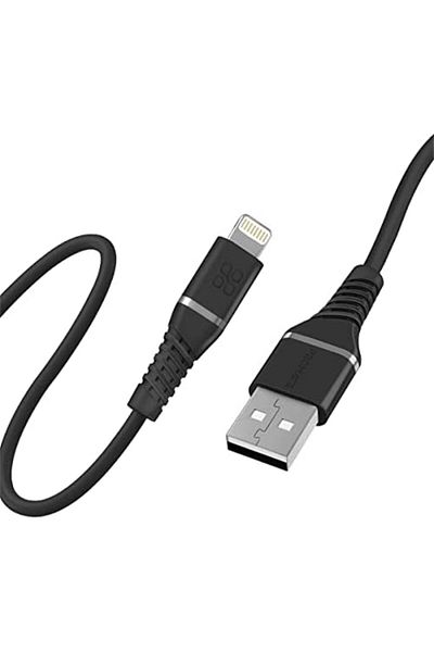 Promate كابل USB-A إلى Lightning، شاحن فائق السرعة بقوة 2.4 أمبير عالي الشد، USB-A إلى Lightning، لمزامنة البيانات