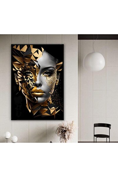 SND لوحة قماشية بتصميم فتاة مع برواز أسود مجوف