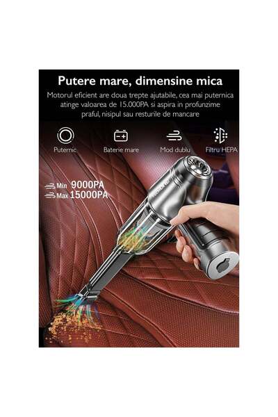 Techone Aspirator auto portabil Dust Master Pro 3 în 1 - Produs nou