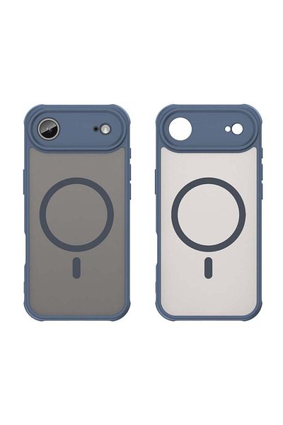 SKYDDAR INNOVATION Husă pentru iPhone 17 Air, HaloFrost MagSafe II, rezistentă la șocuri, set cu autocolant, albastru marin