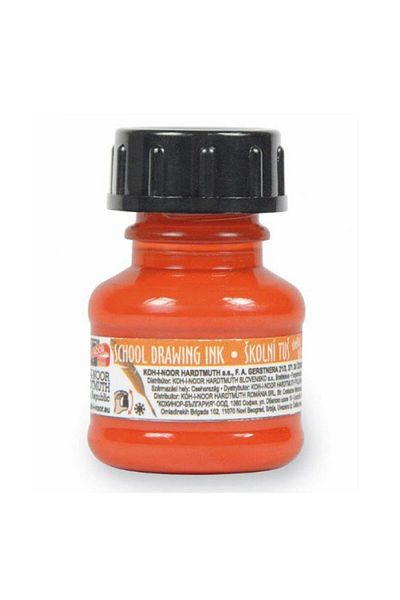 OEM Technical Drawing Ink, 20 g, Orange, Koh-i-Noor, Indian Ink, Hobby Use, Pigment Settling