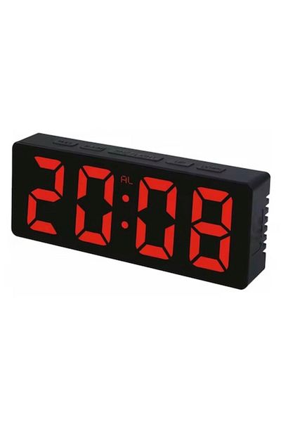 OEM Desk Clock with Temperature Display, Alarm, USB Power, Red LED (DS-3806M)