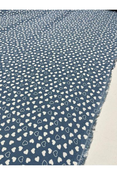 Kumaş sever Blue Crispy Patterned Viscose Fabric Double Width Meter Pure Cotton Dress Tunic Skirt Pants Clothing Sewing