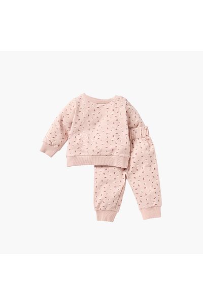 Juniors All-Over Floral Print Sweatshirt and Pyjama Set