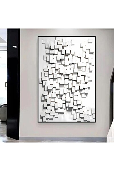 SND لوحة جداربة قماشية مطبوعة بتصميم اللوحة الجبسية مع برواز أسود مجوف