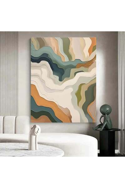 4gdran Abstract canvas painting with hidden wooden frame