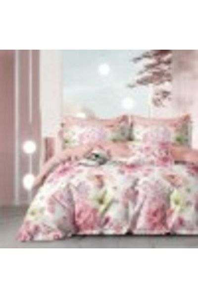 Pucioasa 1 person percale bed linen with pastel floral design, 100% cotton