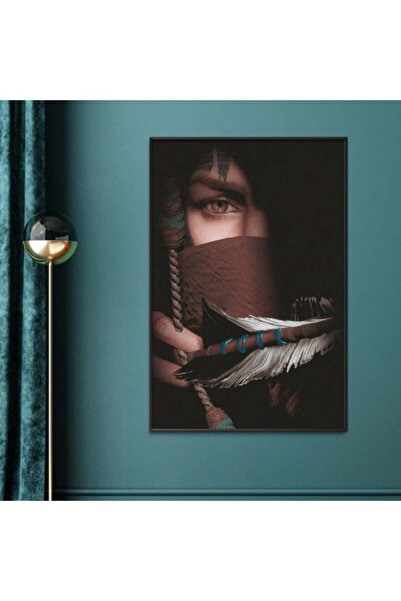 SND لوحة قماشية بتصميم مودرن مع برواز بني مجوف