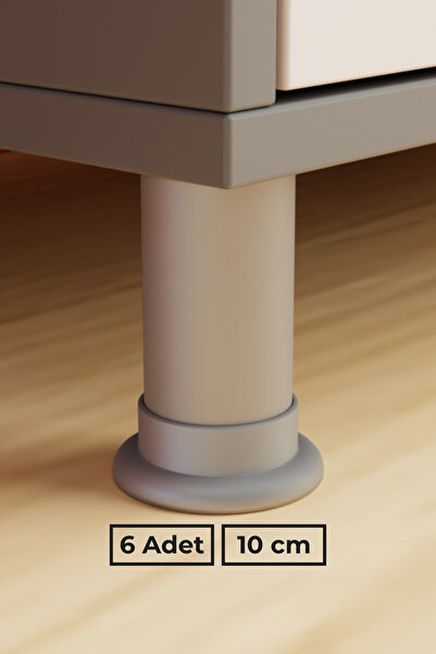 wooden lane studio Krom Gri 10 cm 6’lı Mobilya Ayağı Koltuk Mutfak Ofis Dolap...