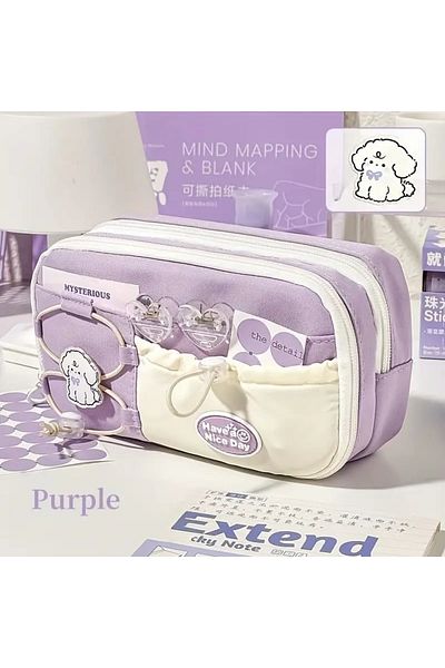 Adalinhome Kawaii Korean Style Cute Multi-Compartment Pencil Case