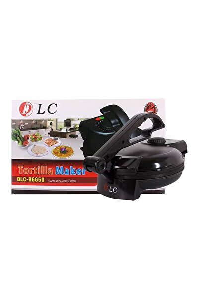 DLC صانعة التورتيلا والروتي - مكبس خبز مسطح كهربائي بقوة 900 واط (أسود)