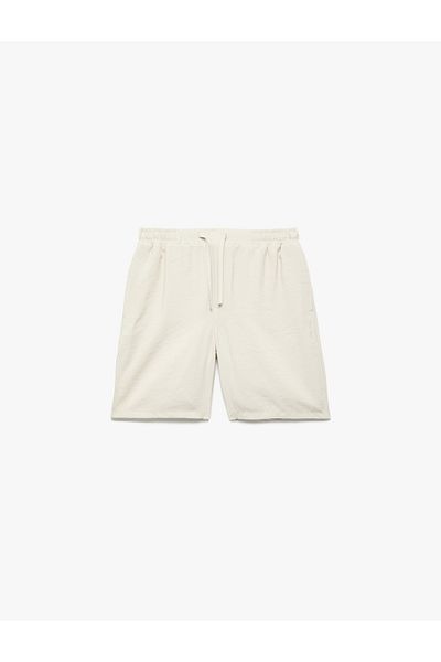 Koton Modal Fabric Summer Shorts with Pocket Detail and Lace-Up Waist